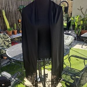 Elegant Black Fringe Shawl